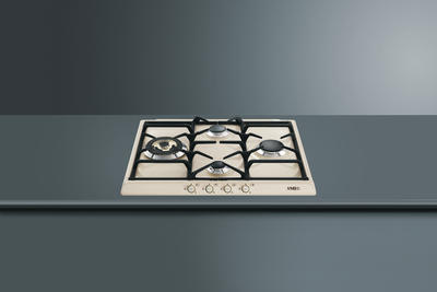 Smeg - Płyta gazowa, 60 cm, Cortina, kremowa Sr764po Cortina