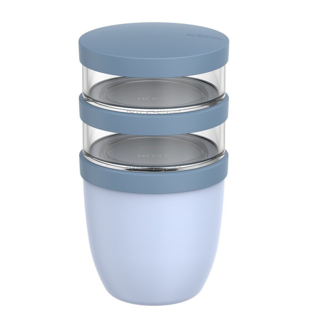 Lunchpot Mepal Ellipse 500 + 200 + 200 ml Nordic Blue, pojemnik trzypoziomowy