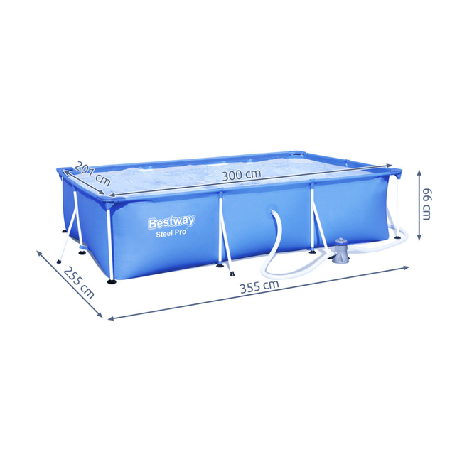 Basen stelażowy prostokątny 300 x 201 x 66 cm - Bestway