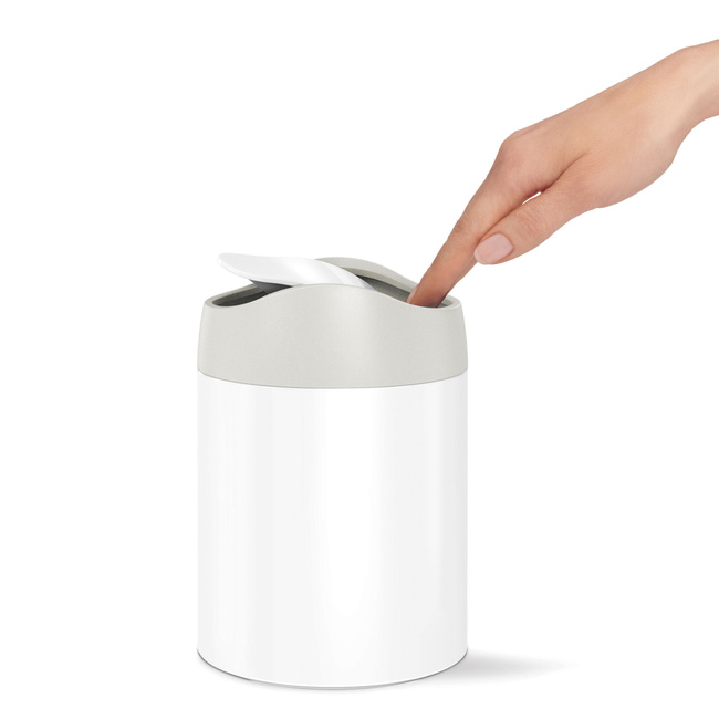 Kosz na śmieci łazienkowy 1,5l - biały - Simplehuman