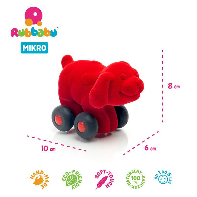 Zestaw 8 sensorycznych zwierzątek - pojazdów mikro - Rubbabu (opakowanie zbiorcze 8 szt.)