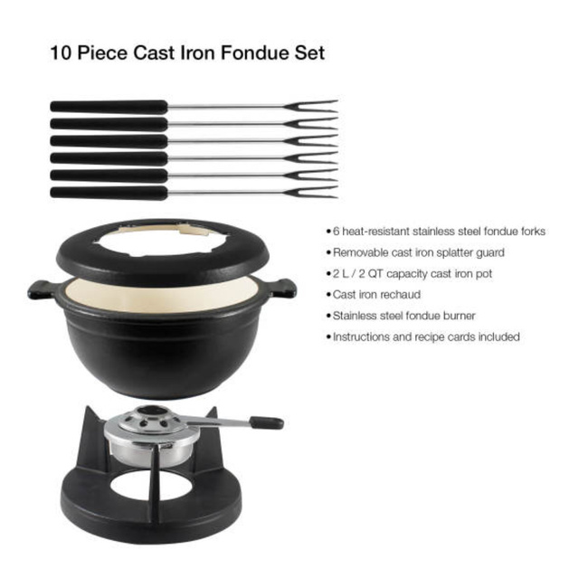 Swissmar Fondue Lucerne, Żeliwo, Czarny
