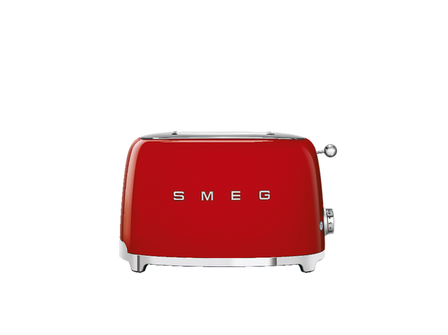 Smeg - Toster, Dwie Kromki, Czerwony 50's Style TsF01Rdeu Czerwony.