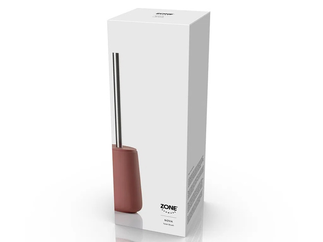 Szczotka do WC Zone Denmark Nova Peach Red, kamionka z powłoką soft touch