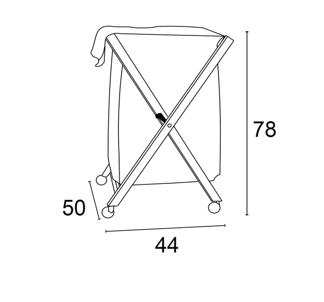 Arredamenti Banny Składany Kosz Na Pranie - 50 X 44 Cm, Brązowy