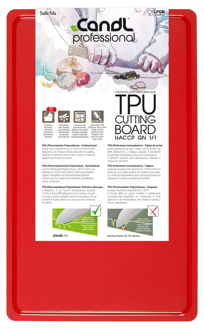 Duża mata kuchenna do krojenia 53x32,5 czerwona - Candl