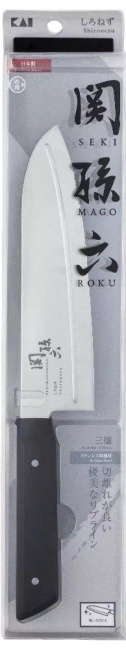 Nóż Santoku KAI Seki Magoroku Shironezu AB5472, 16,5 cm, biała rękojeść