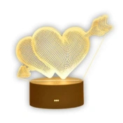 Extralink Home | Lampka nocna przebite serca 3D | Iluzja optyczna do sypialni USB