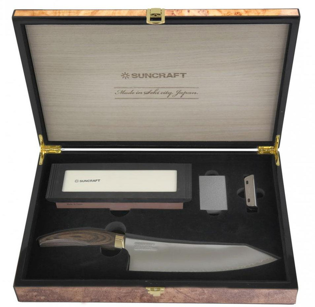 Zestaw Suncraft Elegancia: nóż szefa kuchni SG2 20 cm z kamieniem 1000/3000
