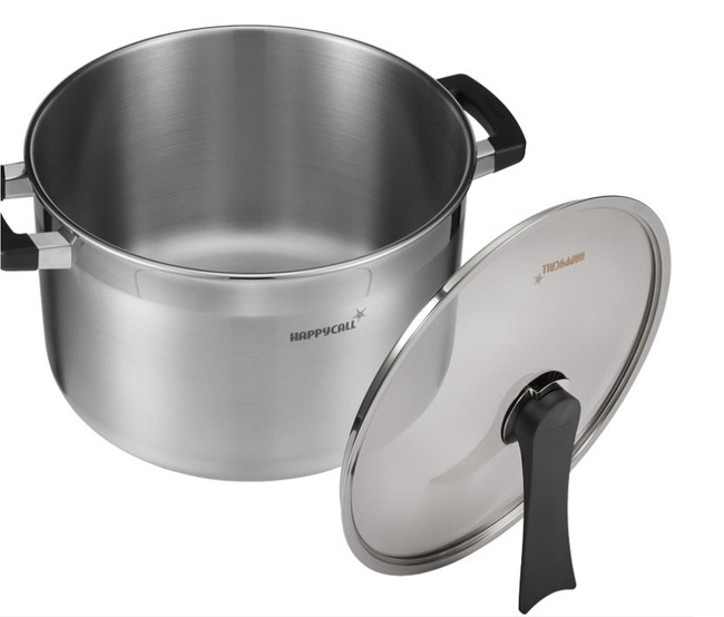 Happycall Garnek 3-warstowy ze stali nierdzewnej ze szklaną pokrywką 14 L 30 cm