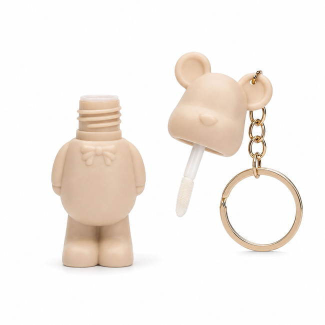 Błyszczyk do ust Lovro Sugar Teddy z drobinkami, breloczek w kształcie misia, 1,4 g