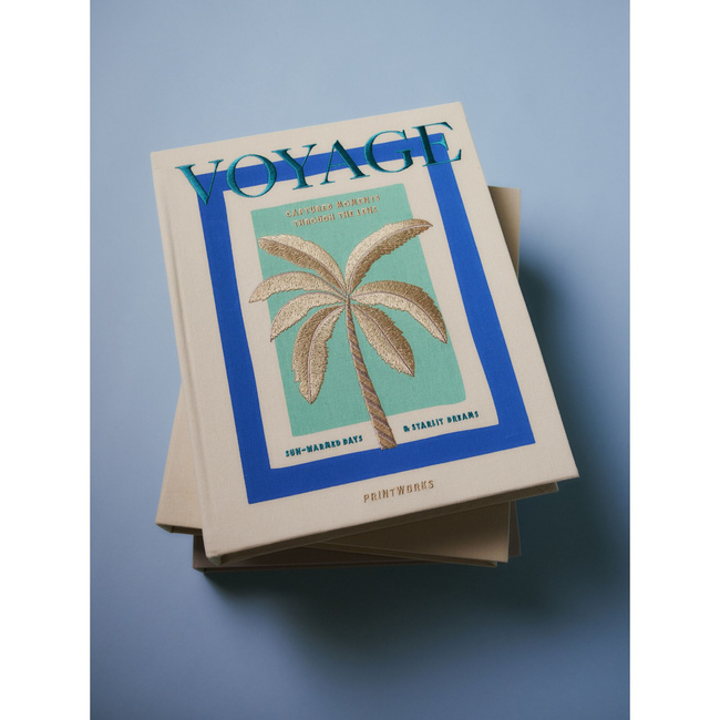 Album na zdjęcia Printworks Voyage, haftowany, beżowy, na zdjęcia z podróży