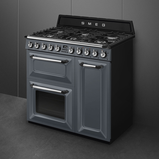 Smeg - Kuchnia wolnost., 90cm, Victoria, nieb. Victoria TR93GR Niebieskoszary.