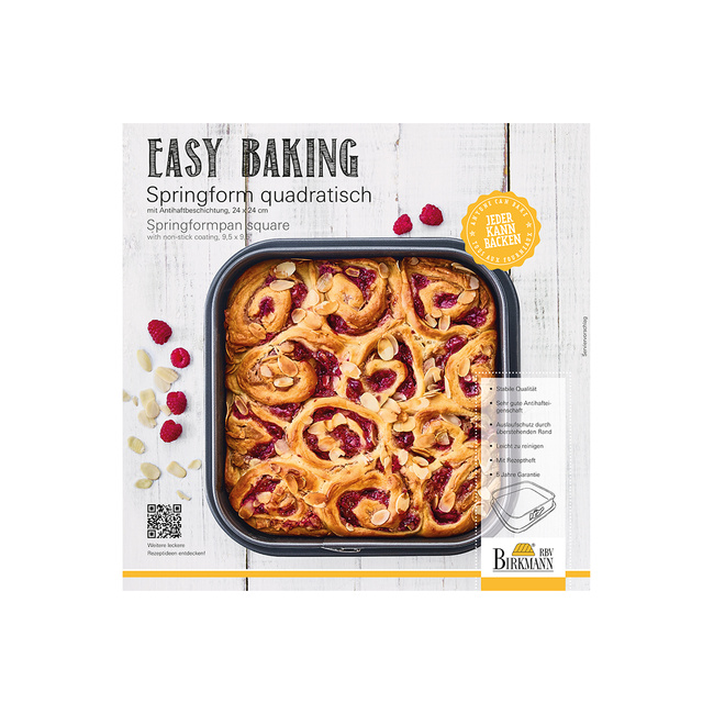 Tortownica kwadratowa Easy baking - 24 x 24 cm - Birkmann