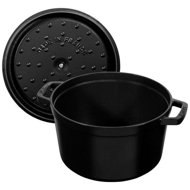 Staub La Cocotte Garnek Żeliwny Okrągły Wysoki 4.8 Ltr, Czarny