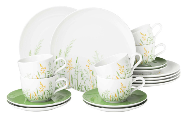 Seltmann Meadow Grasses Green Serwis kawowy dla 6 osób