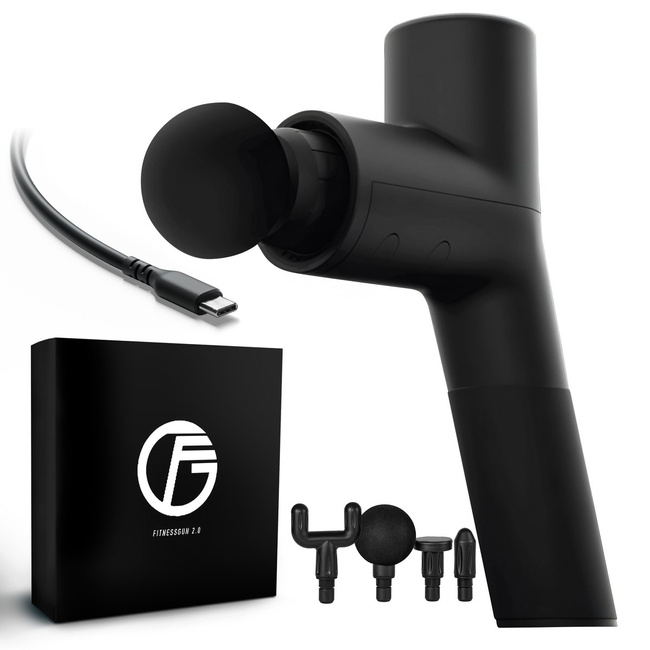 Extralink Massage Gymgun Fit 2.0 Lite | Pistolet do masażu | 4 głowice, 6 trybów