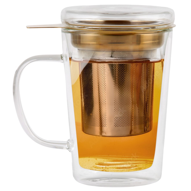 Szklanka z podwójną ścianką z zaparzaczem Amo 300 ml - Vialli Design