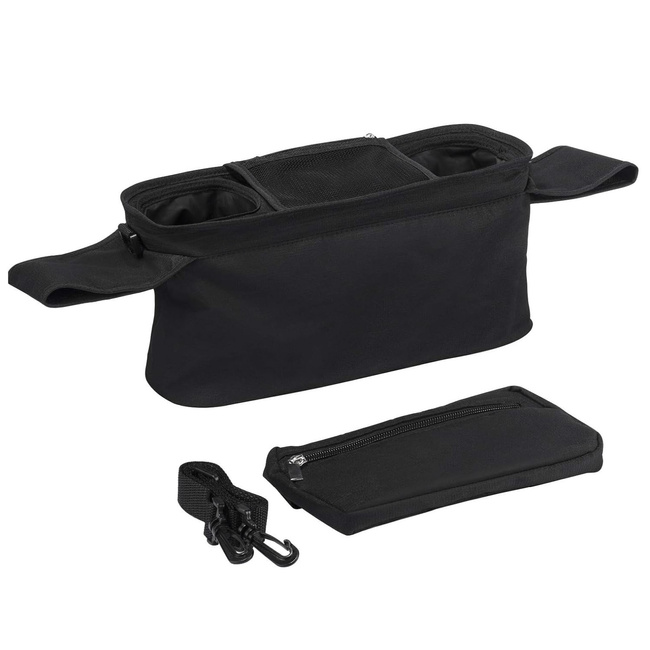Momcozy SZ001 Organizer do wózka dziecięcego z uchwytami na kubki i praktycznym schowkiem