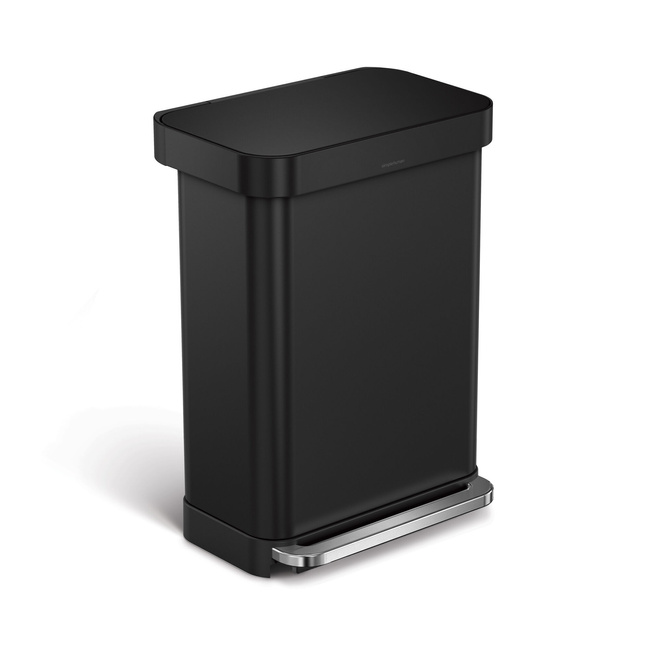 Kosz pedałowy Simplehuman CW2103, 55 l, prostokątny, matowa czerń