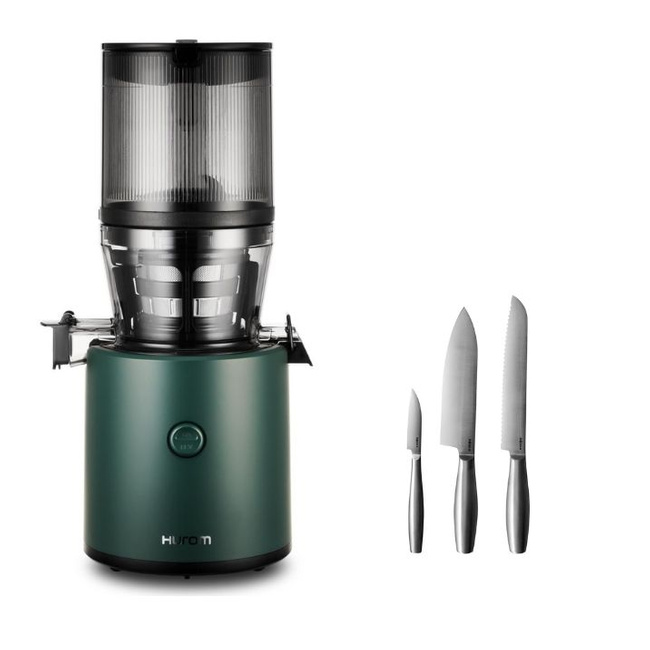 Zestaw Hurom H320N Deep Green wraz z Zestawem 3 Noży Kuchennych Boska