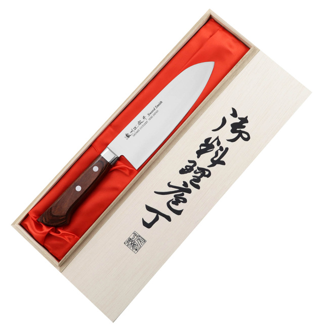 Satake Unique Shirogami Santoku Nóż Kuchenny 17cm Z Rękojeścią Z Drewna