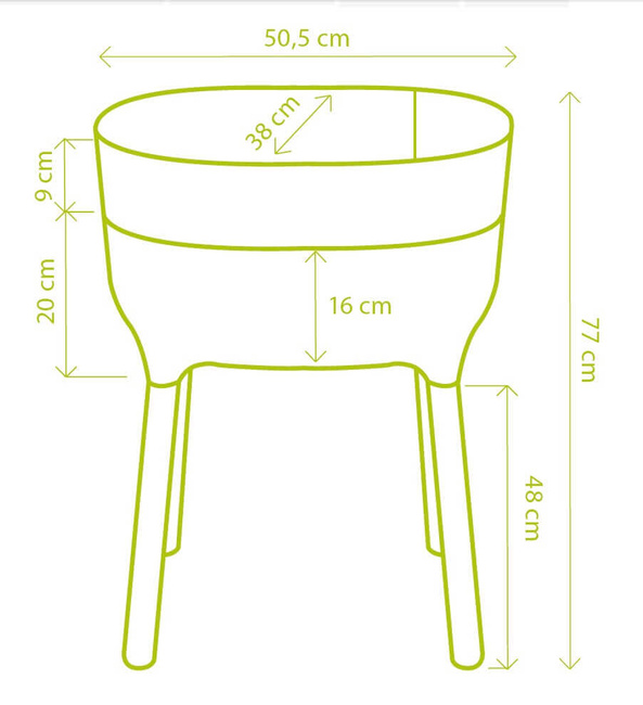 Kwietniki domowe 77 x 50 x 38 cm, zielone