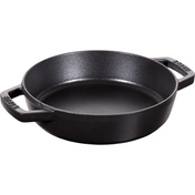 Patelnia żeliwna z dwoma uchwytami 20 cm, czarny - Staub