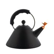 Czajnik z gwizdkiem, Ptaszek, Czarny mat 9093 - Alessi