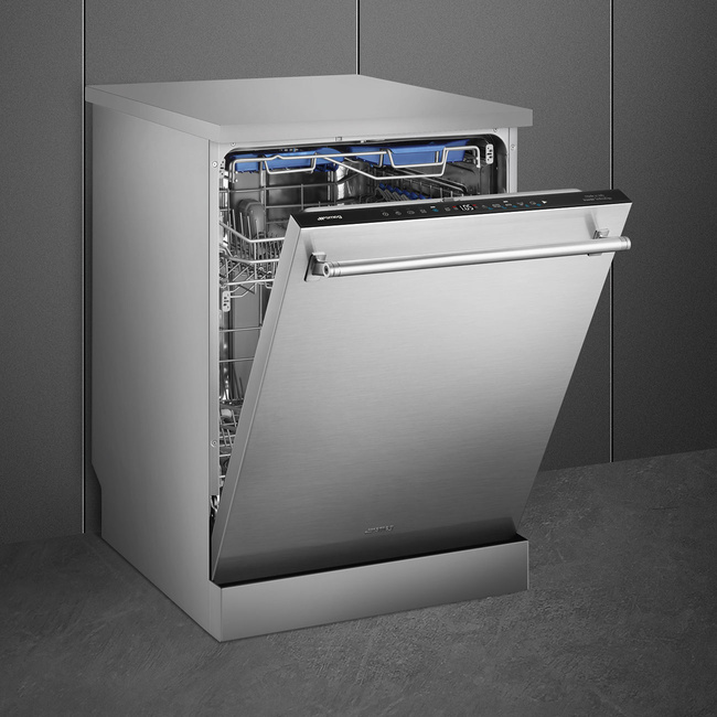 Smeg - Zmywarka wolnostojąca z panelem odkrytym CLASSICA LVS345BQSTX Stal nierdzewna