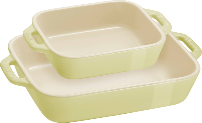 Cooking Zestaw 2 półmisków prostokątnych, jasnozielony - Staub