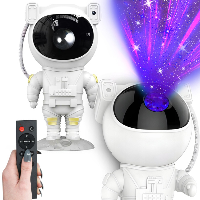 Extralink Projektor gwiazd | Lampka nocna, rzutnik | dla dzieci, w kształcie astronauty, Row