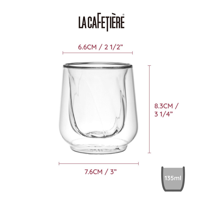 Szklanki do kawy cortado z podwójną ścianką 135 ml - La Cafetiere