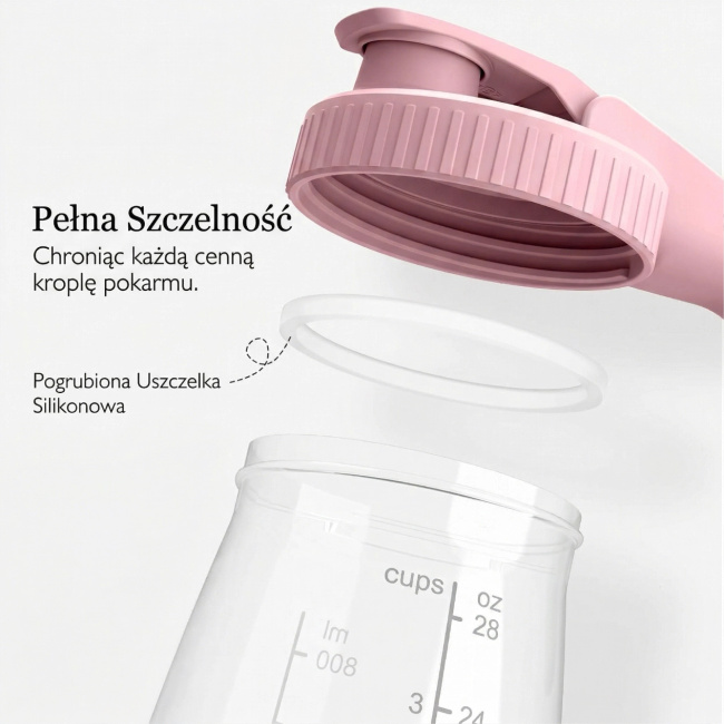 Momcozy GP01 Pojemnik do przechowywania mleka matki 950ml szkło borokrzemowe szczelny różowy