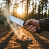 Nóż taktyczny Womsi Stein ze stali 14C28N, rękojeść G10 czarna, pochwa Kydex