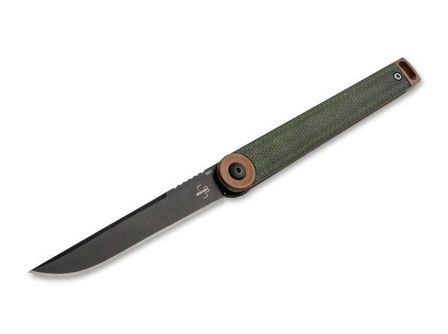 Nóż składany Boker Plus Kaizen 01BO391, stal D2, zielona micarta