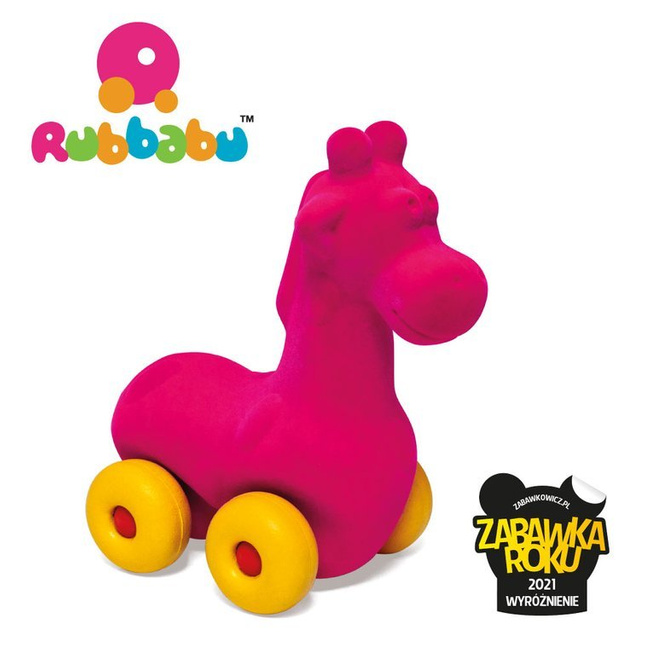 Żyrafa pojazd sensoryczny różowy - Rubbabu