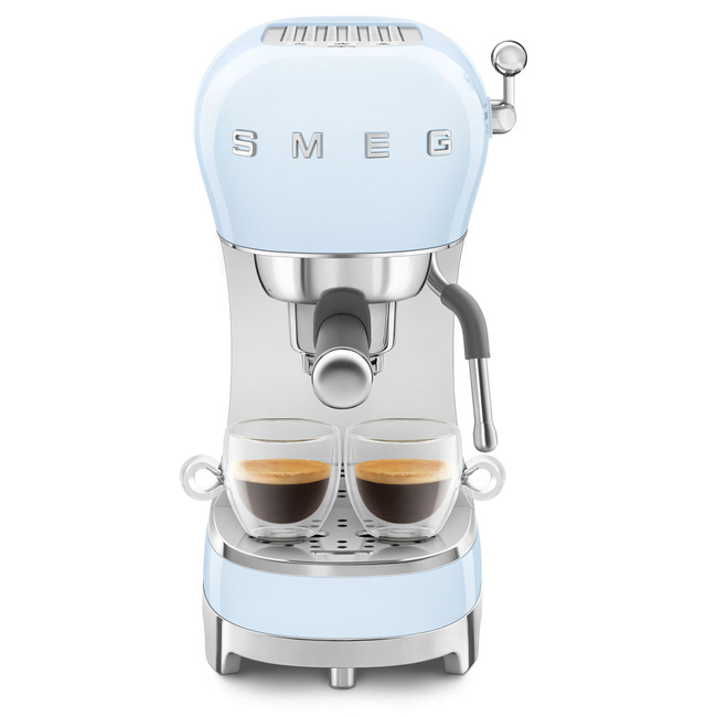 Smeg - Ekspres Do Kawy, Kolbowy SDA 50's Style ECF02PBEU Pastelowy Błękit.