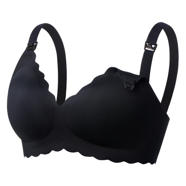 Biustonosz do karmienia Momcozy YN46 bezszwowy, rozmiar 3XL, czarny w kwiaty