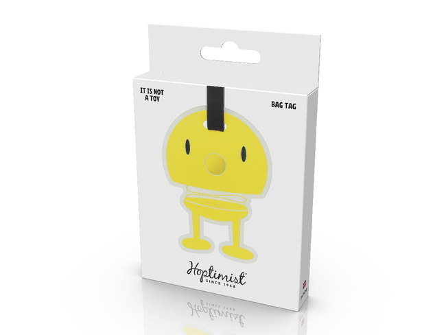 Zawieszka na bagaż Hoptimist Yellow, żółta, 10,5 x 8 cm