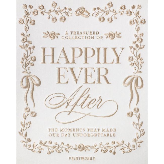 Album ślubny Printworks Happily Ever After, haftowany, beżowy, 60 stron 28 x 21 cm