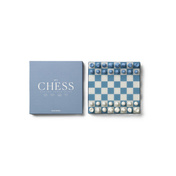 Szachy Printworks Classic Chess Dusty Blue, drewniane figury i plansza z akrylem