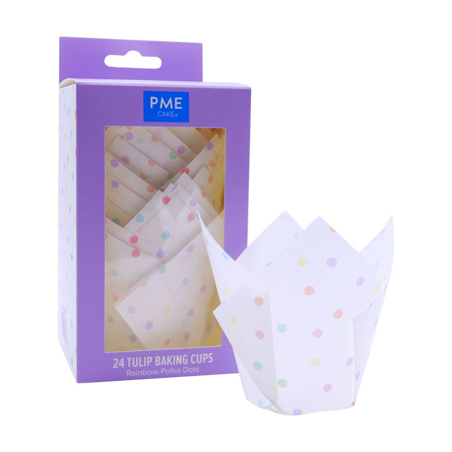 Pme Papilotki tulipanowe do muffinek - motyw groszki (24 sztuki)