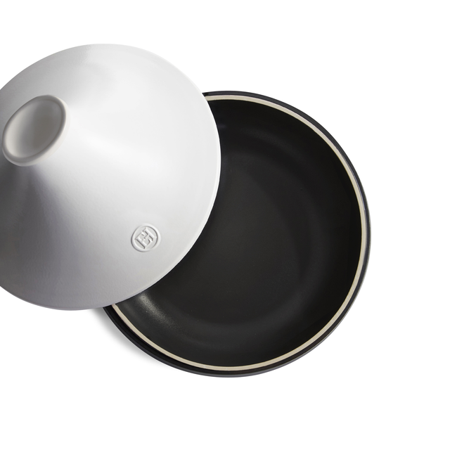 garnki do tajine indukcja 26 cm 2 l biało-czarny Emile Henry