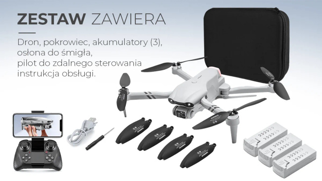 Extralink Smart Life F10 | Dron + 3 akumulatory |