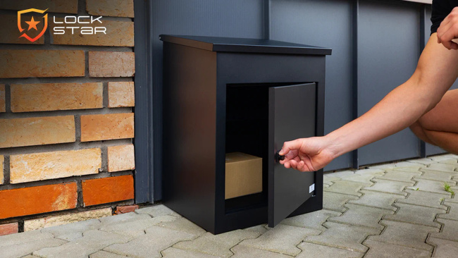 EXTRALINK LockStar Skrzynka na Paczki Stalowa 44x34x55 cm Solidna Zabezpieczająca