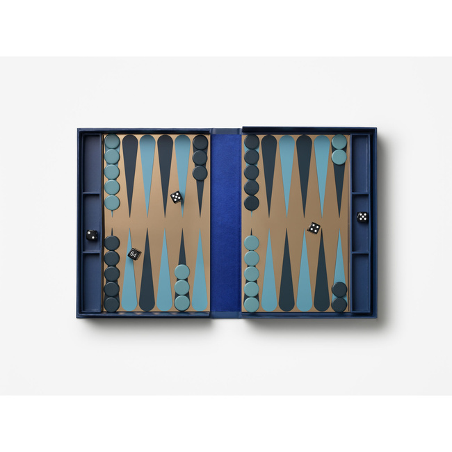 Backgammon Printworks Art of Backgammon Mirror, granatowo-miedziany
