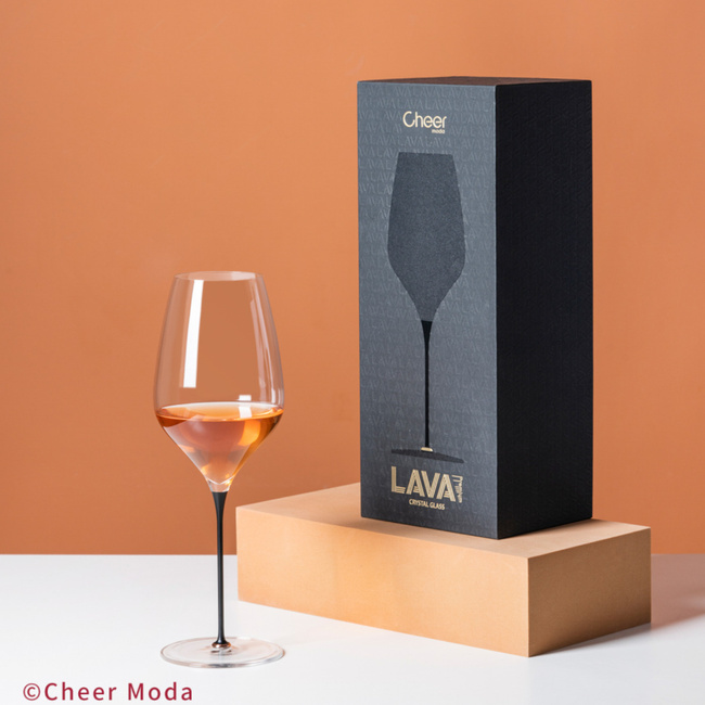 Kieliszek do wina Lava Premium czarno-brązowy - Cheer moda