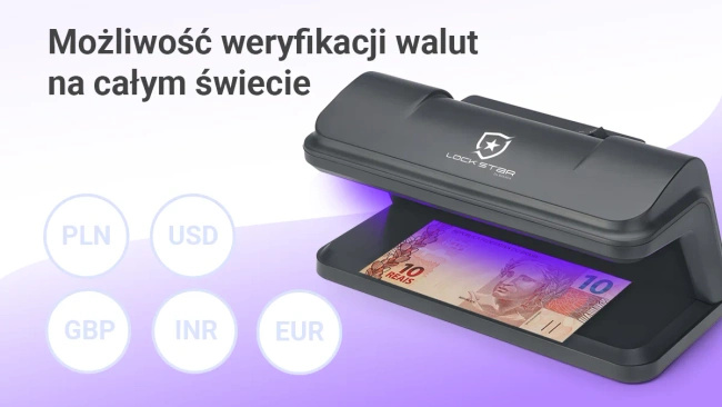 Detektor banknotów i dokumentów Extralink LockStar N-115 z lampą UV LED 2 x 9 W