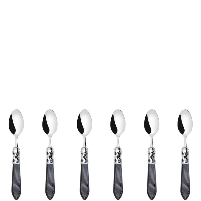 Aladdin czarny zestaw 6 łyżeczek do kawy w pudełku - Bugatti